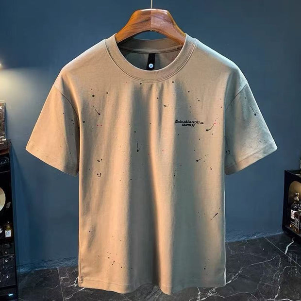 Camiseta hombre algodón estampado salpicado estilo urbano - Dalvio