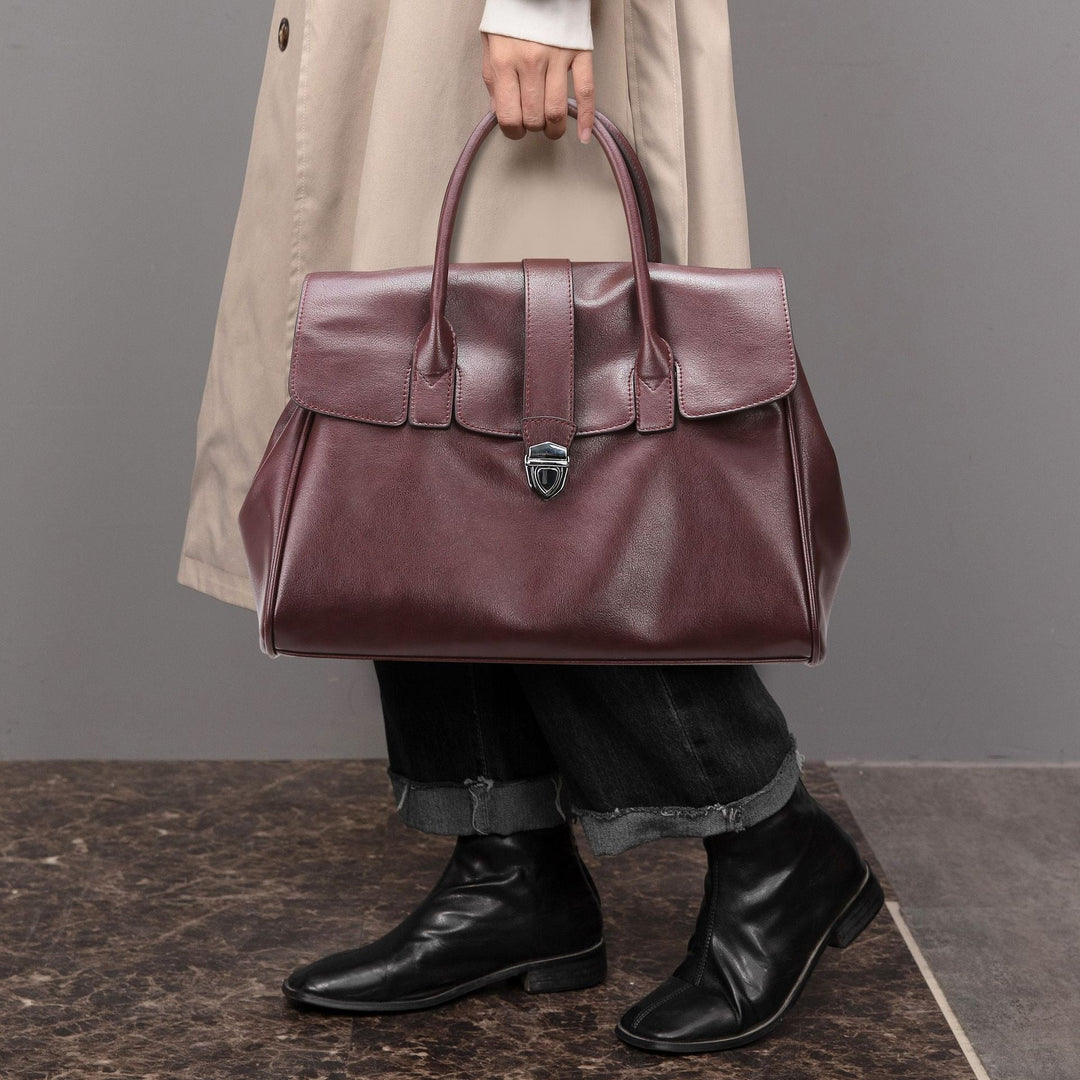 Bolso de mano mujer piel sintética gran capacidad estilo sofisticado - Élodie