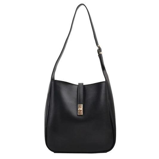 Bolso de hombro estilo retro en piel vegana lisa - Victoria