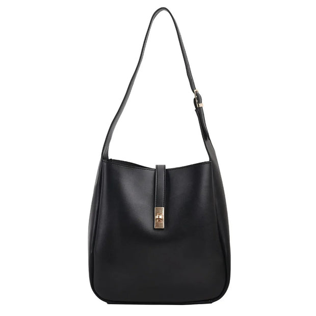 Bolso de hombro estilo retro en piel vegana lisa - Victoria