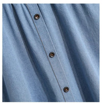 Falda midi para mujer denim cintura elástica con botones - Renata