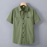 Camisa manga corta para hombre de algodón estilo utilitario - Bruno