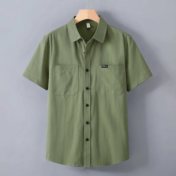 Camisa manga corta para hombre de algodón estilo utilitario - Bruno