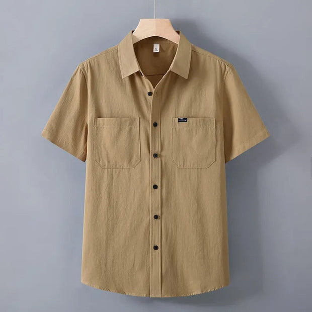 Camisa manga corta para hombre de algodón estilo utilitario - Bruno