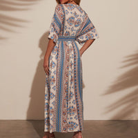 Vestido para mujer bohemio con escote en V manga kimono - Yara
