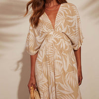 Vestido para mujer bohemio con escote en V manga kimono - Yara