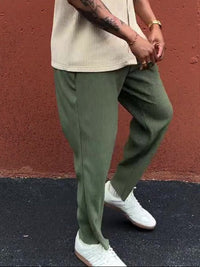 Pantalón hombre recto acanalado de tiro medio - Hugo