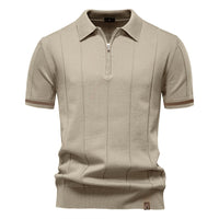 Polo para hombre de punto manga corta cremallera clásico - Baptiste