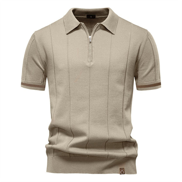 Polo para hombre de punto manga corta cremallera clásico - Baptiste
