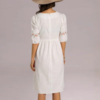 Vestido algodón con manga tres cuartos - Carmona