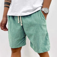Pantalones cortos hombre pana casual tiro medio relajado - Eland