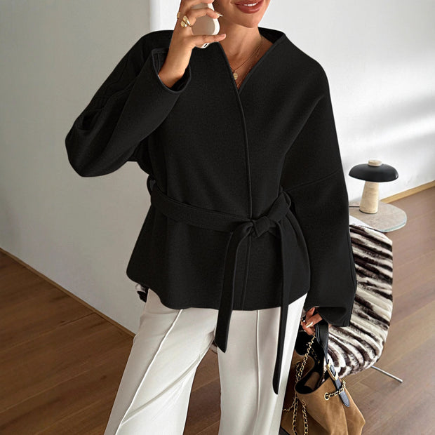 Chaqueta envolvente con cinturon para mujer - Bitia