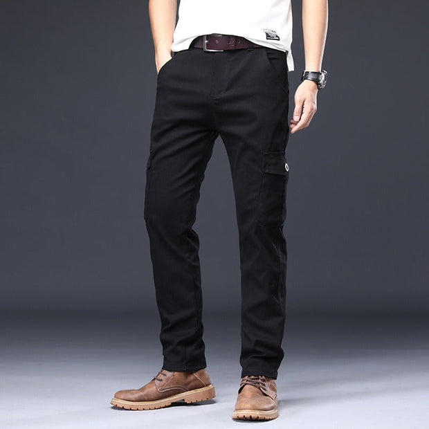 Pantalones cargo para hombre algodón elástico estilo recto - Lucas