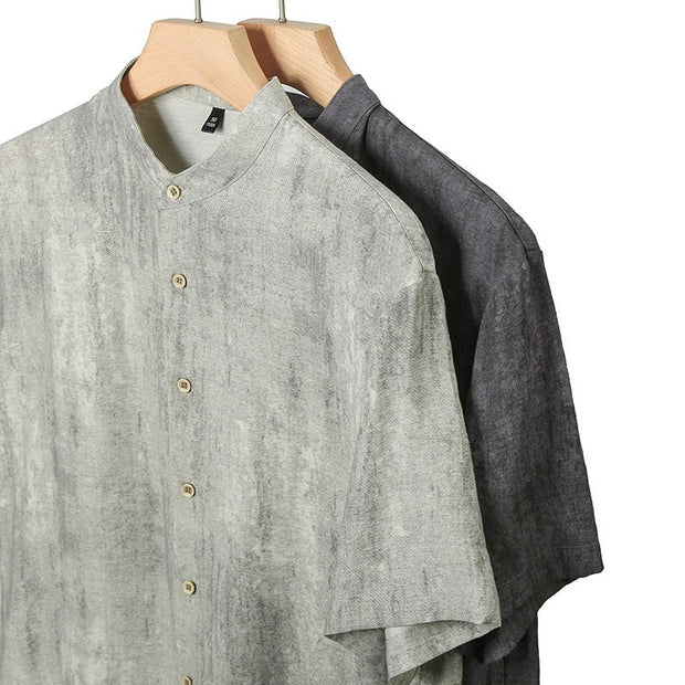 Camisa hombre lino transpirable cuello mao - Agustin