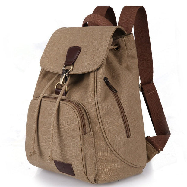 Mochila para mujer de lona resistente diseño vintage con bolsillos - Thérèse