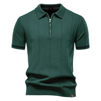 Polo para hombre de punto manga corta cremallera clásico - Baptiste