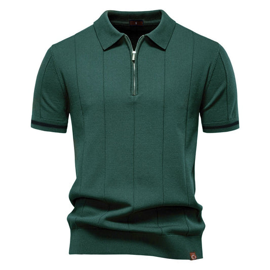 Polo para hombre de punto manga corta cremallera clásico - Baptiste
