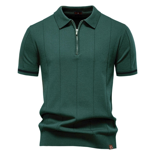 Polo para hombre de punto manga corta cremallera clásico - Baptiste