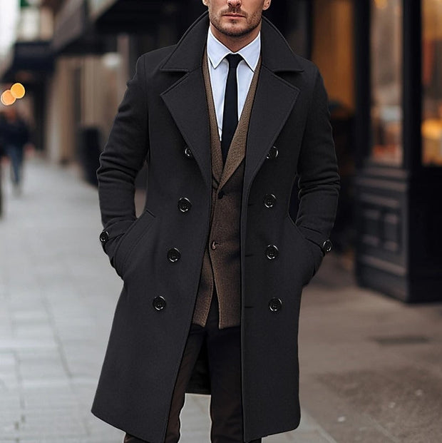 Abrigo hombre elegante lana corte cruzado - Russell