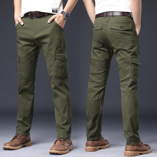 Pantalones cargo para hombre algodón elástico estilo recto - Lucas