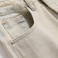 Jeans rotos para hombre denim desgastado corte recto - Gael