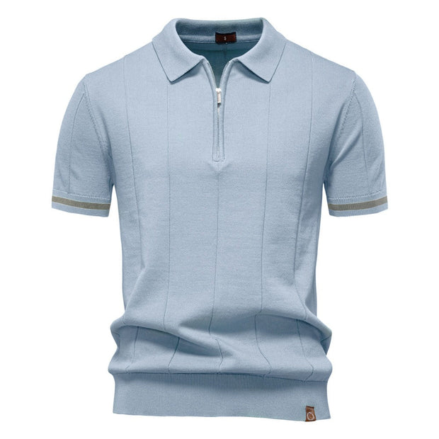 Polo para hombre de punto manga corta cremallera clásico - Baptiste
