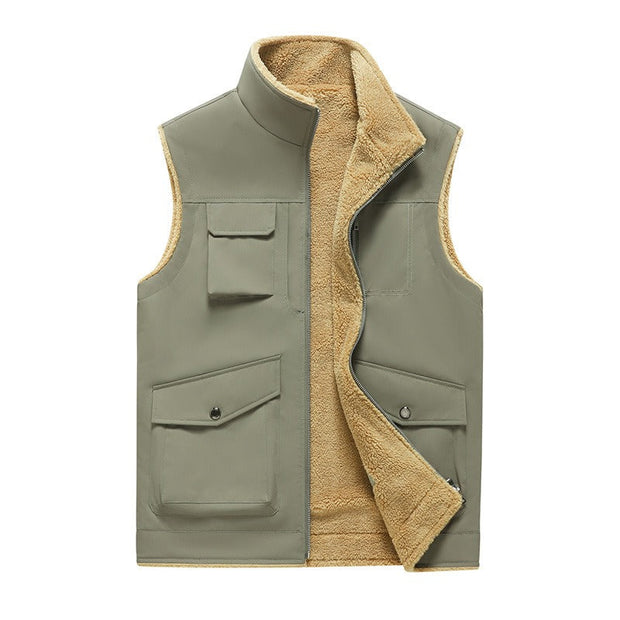Chaleco hombre forro polar multibolsillos estilo outdoor - Owen
