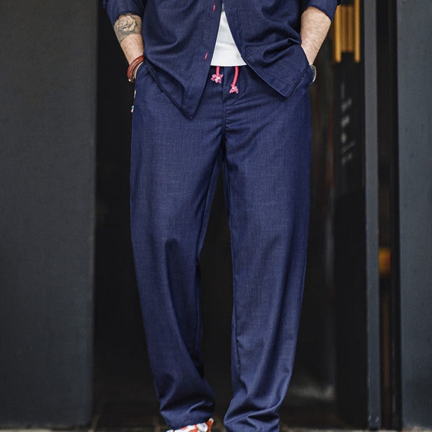 Pantalones hombre algodón relaxed fit con cordón - Maximo