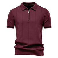 Polo para hombre de punto manga corta cremallera clásico - Baptiste