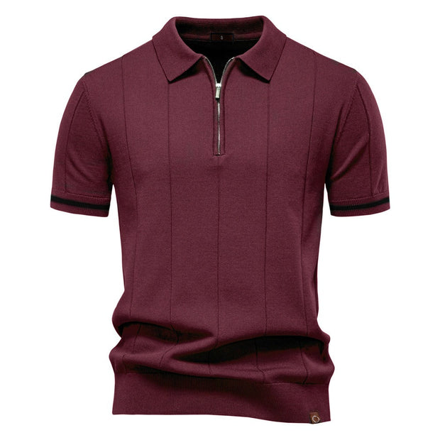 Polo para hombre de punto manga corta cremallera clásico - Baptiste