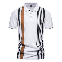 Polo para hombre de algodón estampado líneas verticales - Matteo