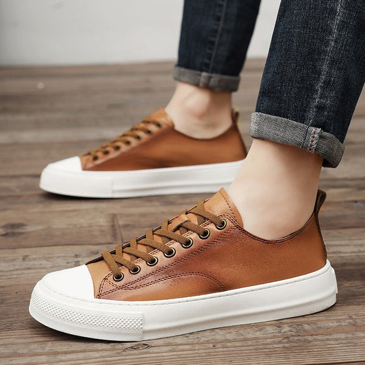 Zapatillas para hombre de cuero sintético punta blanca estilo urbano - Yago