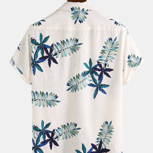 Camisa para hombre de manga corta viscosa estampado tropical - Théo