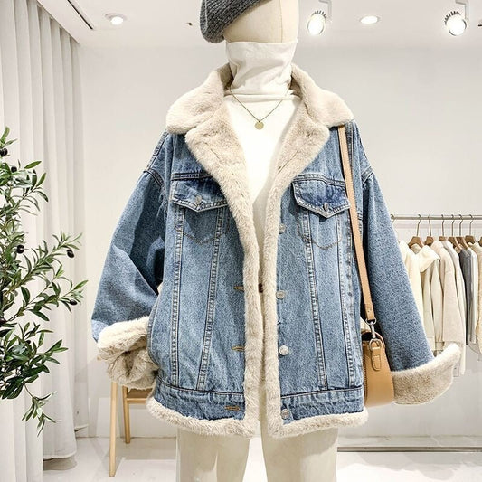 Chaqueta vaquera mujer forro borreguito oversize - Maelis