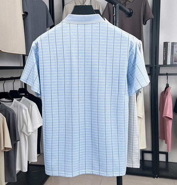 Polo hombre tejido transpirable estilo clásico con bolsillo - Gerardo