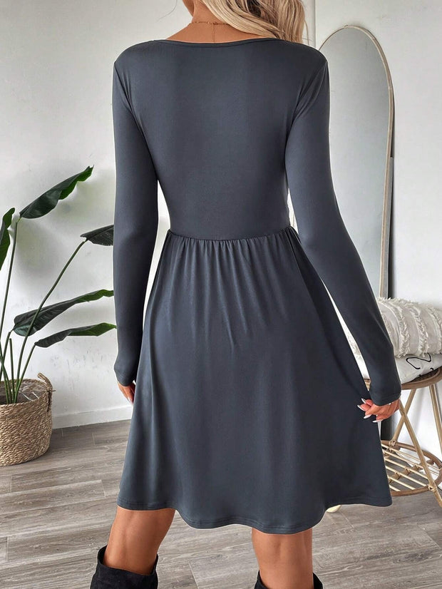 Vestido mujer punto suave botones cruzado - Athena