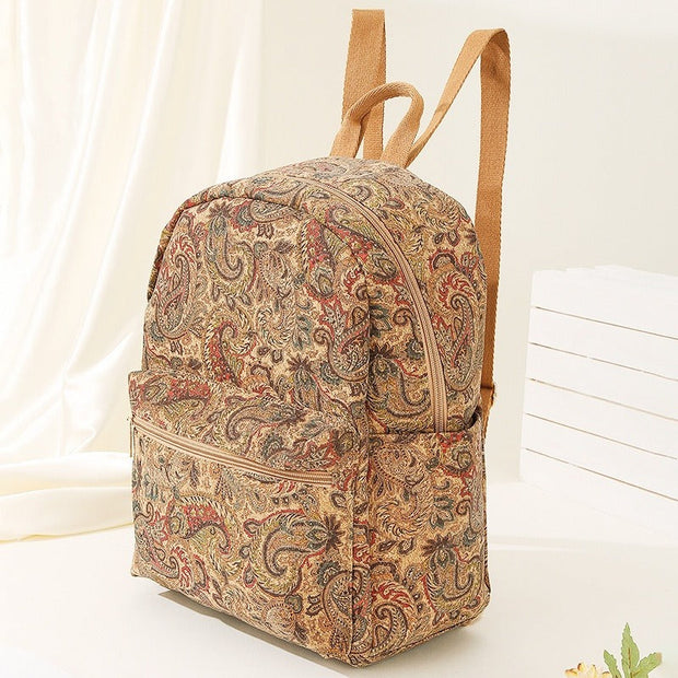 Mochila tela estampada capacidad amplia estilo vintage - Francis
