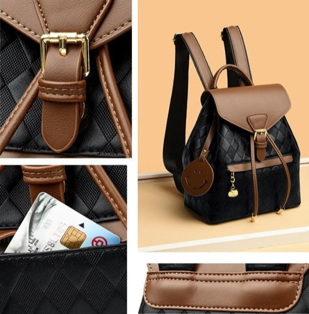 Mochila mujer piel sintética trenzada bicolor - Clarys