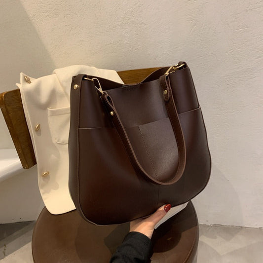Bolso de hombro para mujer de piel sintética estilo minimalista - Teresa