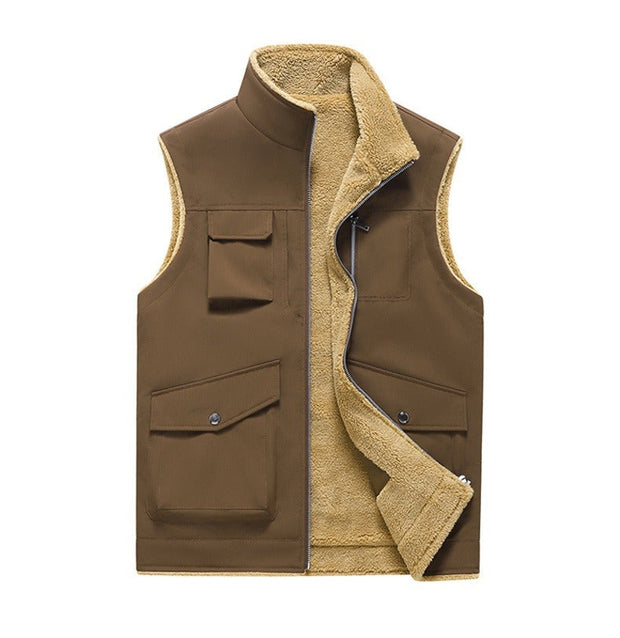 Chaleco hombre forro polar multibolsillos estilo outdoor - Owen