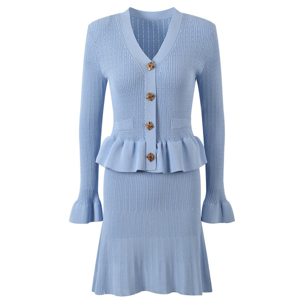 Vestido de punto con botones joya - Mireille