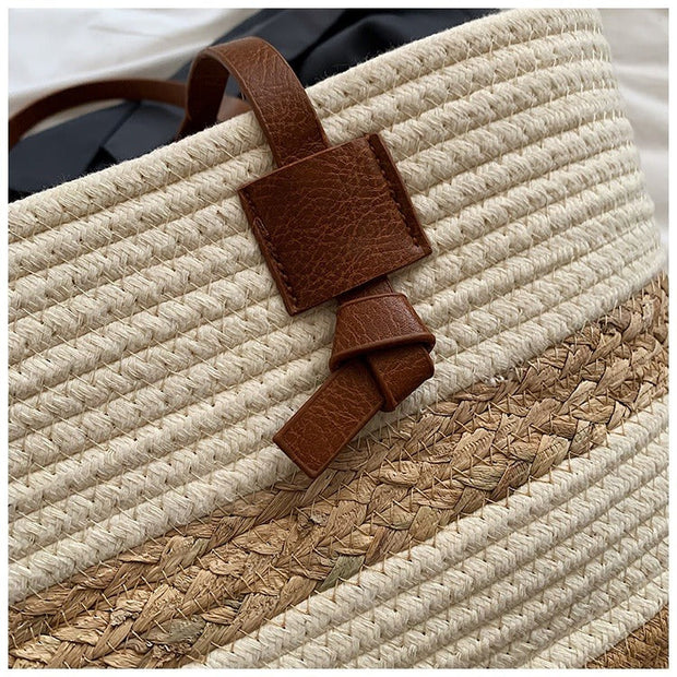 Bolso shopper para mujer tejido trenzado estilo veraniego - Loretta
