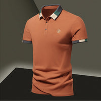 Camiseta polo para hombre de punto con textura geométrica y manga larga - Joan