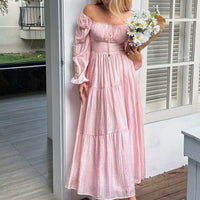 Vestido largo con escote cuadrado - Liora