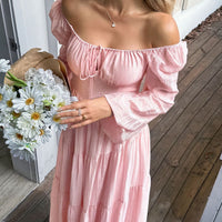 Vestido largo con escote cuadrado - Liora