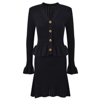 Vestido de punto con botones joya - Mireille