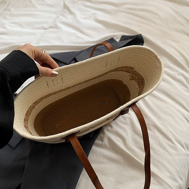 Bolso shopper para mujer tejido trenzado estilo veraniego - Loretta