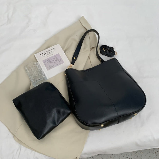 Bolso de hombro para mujer de piel sintética estilo minimalista - Teresa