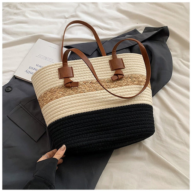 Bolso shopper para mujer tejido trenzado estilo veraniego - Loretta