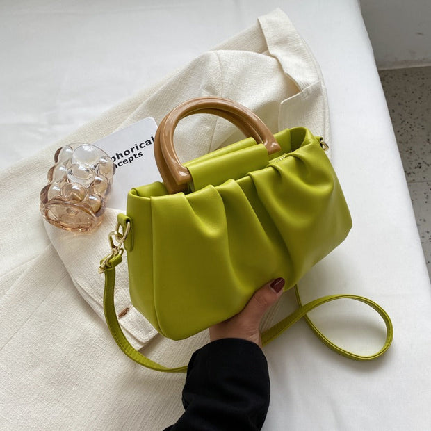 Bolso de mano para mujer efecto de piel fruncido estilo moderno - Amélie
